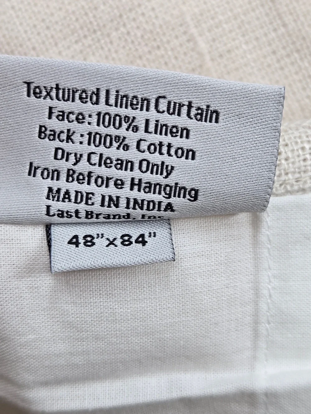 NWT QUINCE Set Of 2 48x84 Heavyweight European Linen Curtains Sand 0178